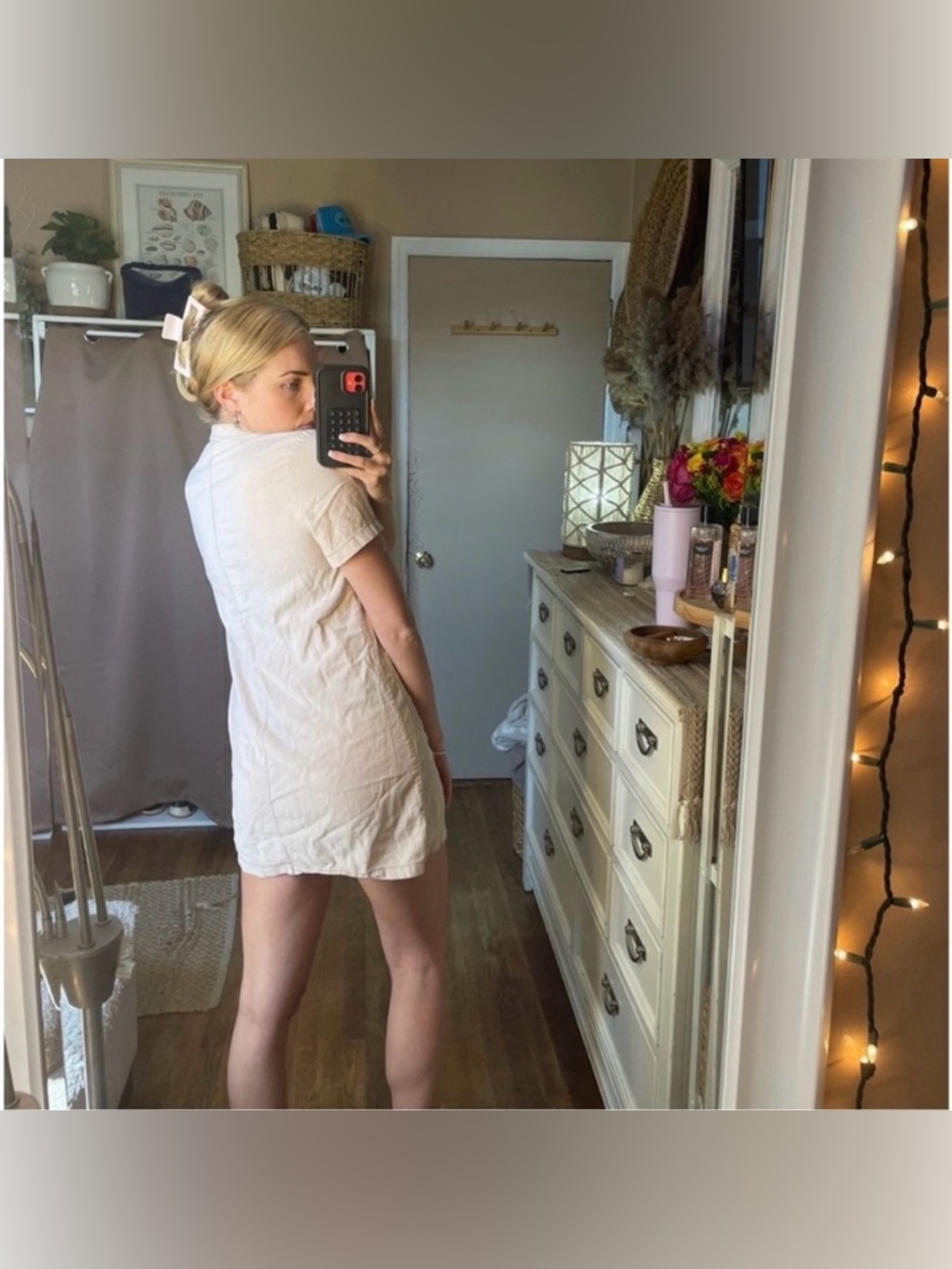 Stylish a-line button up mini dress size small - Picture 7 of 14